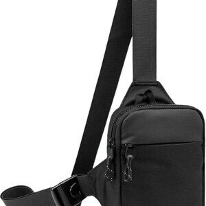Mini Water-Resistant Sling Bag for Active Travel - 3 Pocket Crossbody Design